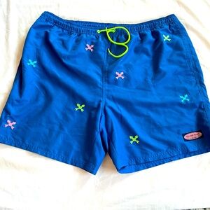 Vineyard Vines Royal Blue Swim Trunks w/Fish Pattern